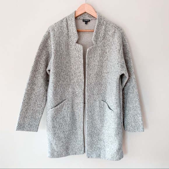 Express Jackets & Blazers - EXPRESS | Light Heather Gray Open Front Jacket Med